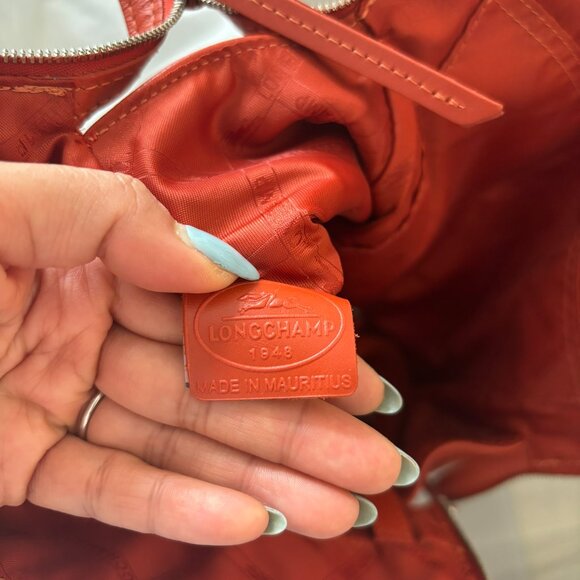 BNWT Lonchamp satchel in orange cowhide leather - Picture 6 of 8